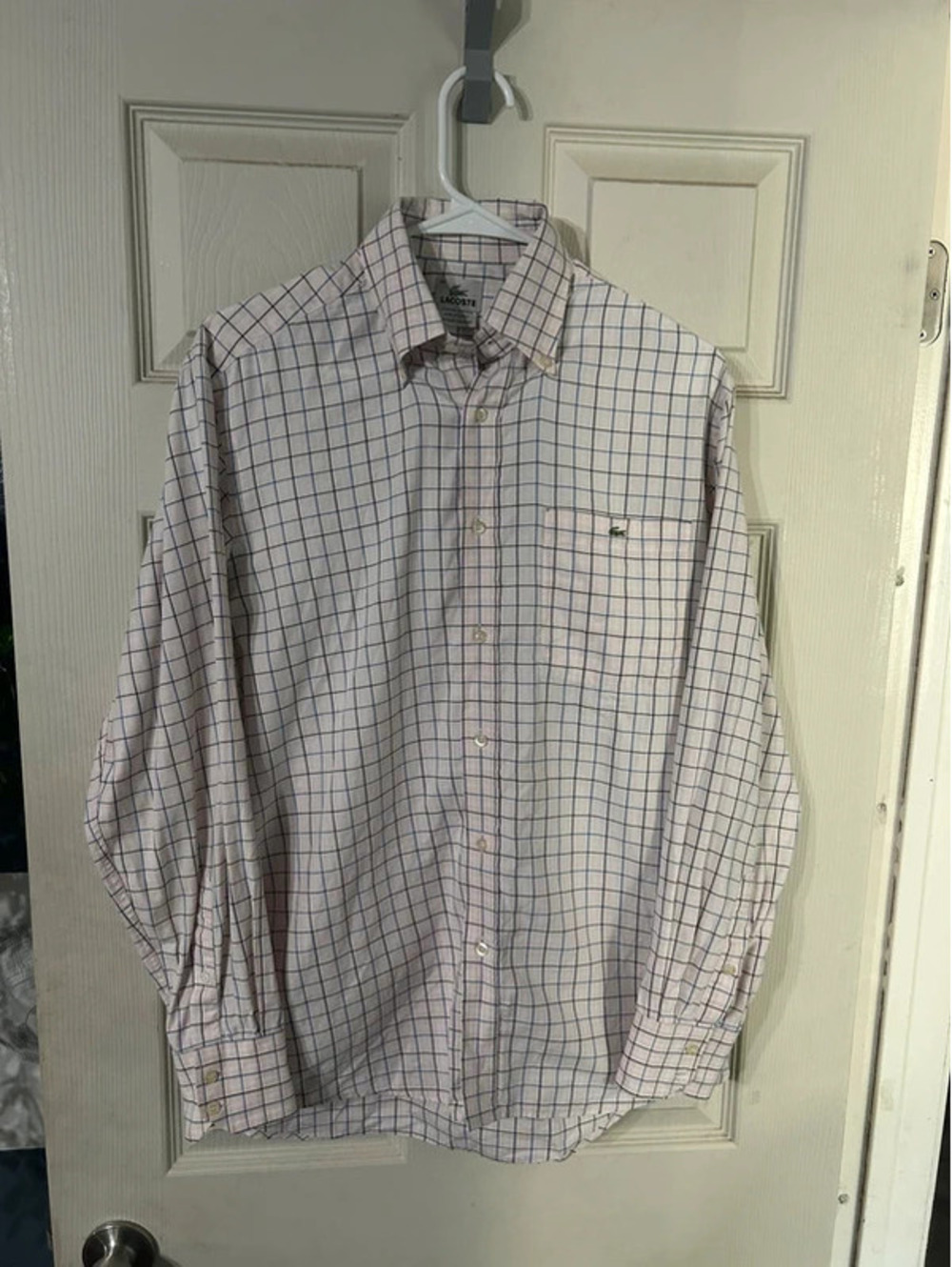 vintage lacoste plaid button up size medium